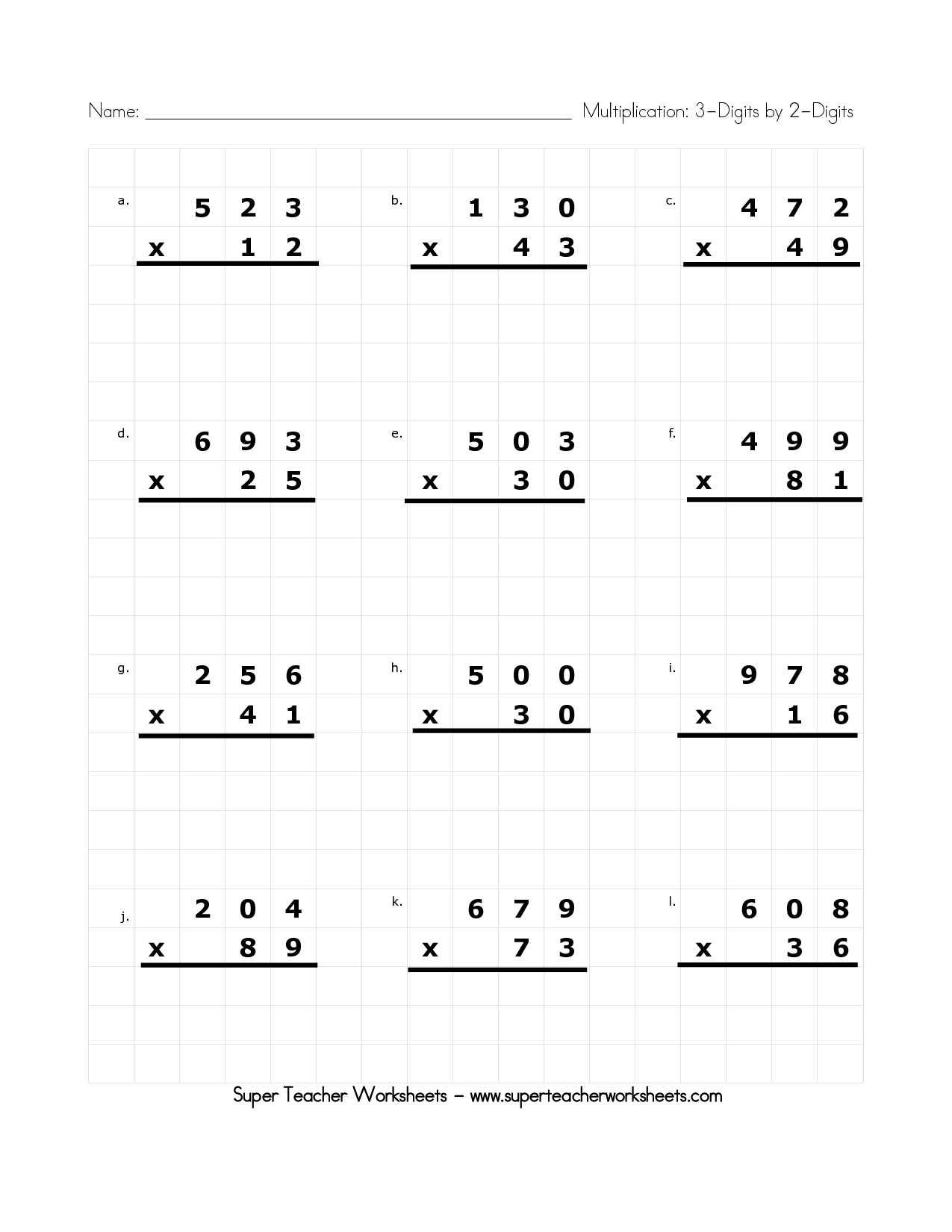 21 2 Digit Multiplication Worksheets For Grade 1