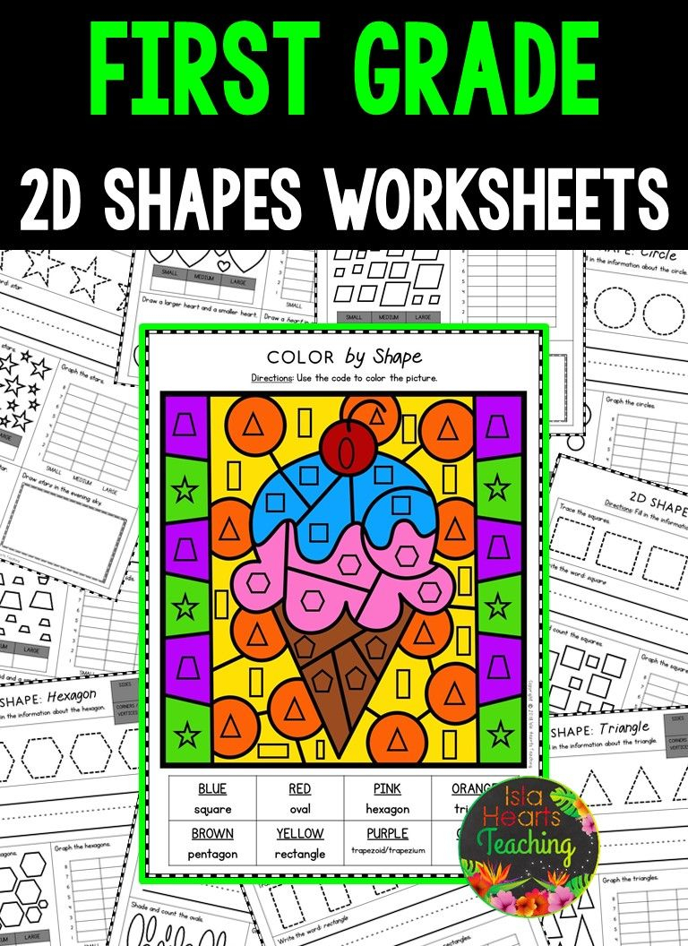 21 2D Shapes Worksheets 1St Grade