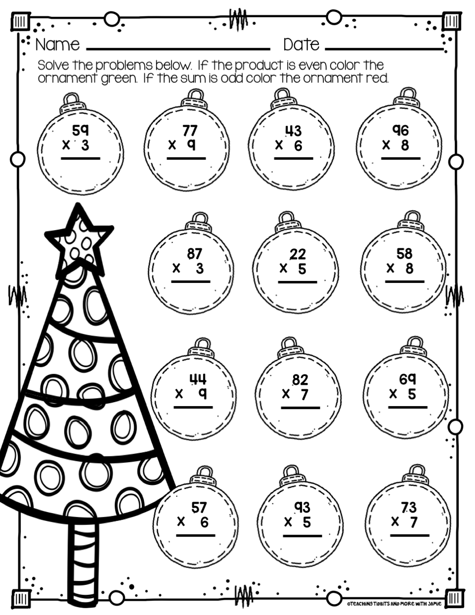 21 3Rd Grade Multiplication Worksheets Christmas