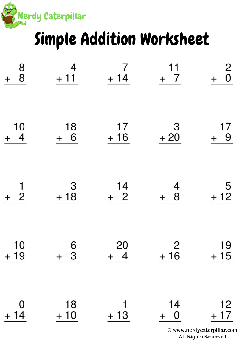21 Additions For Kids Math Worksheets