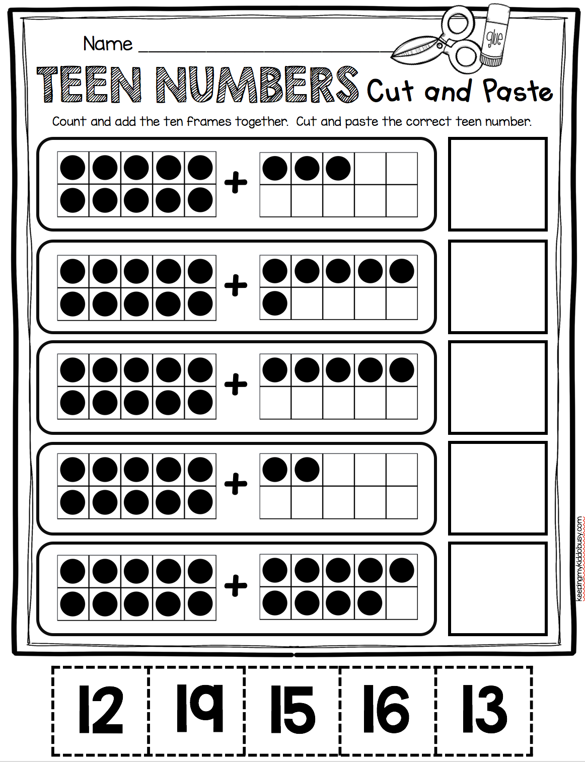 21 Counting Objects Worksheets Cut And Paste