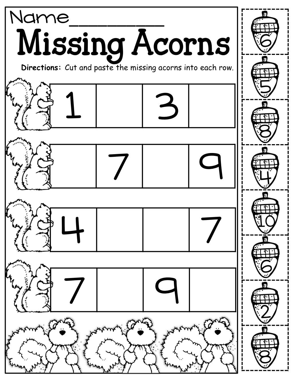 21 Cut And Paste Worksheets Preschool Math
