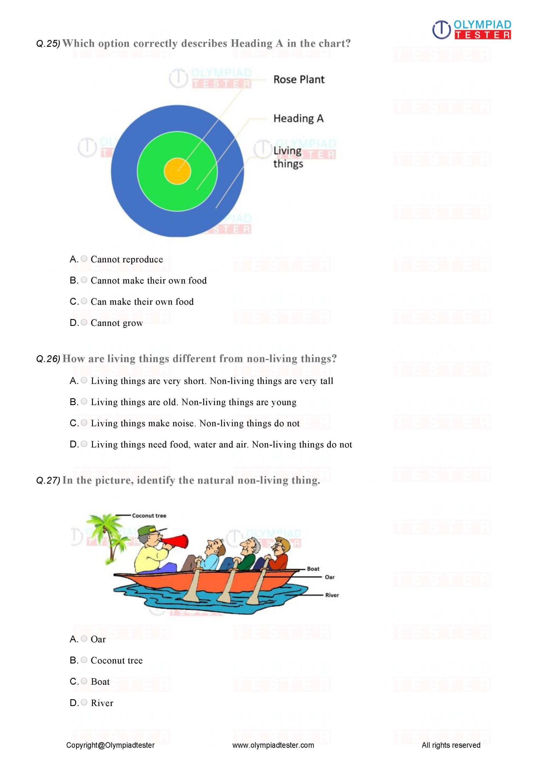 21 English Olympiad Worksheets Grade 1