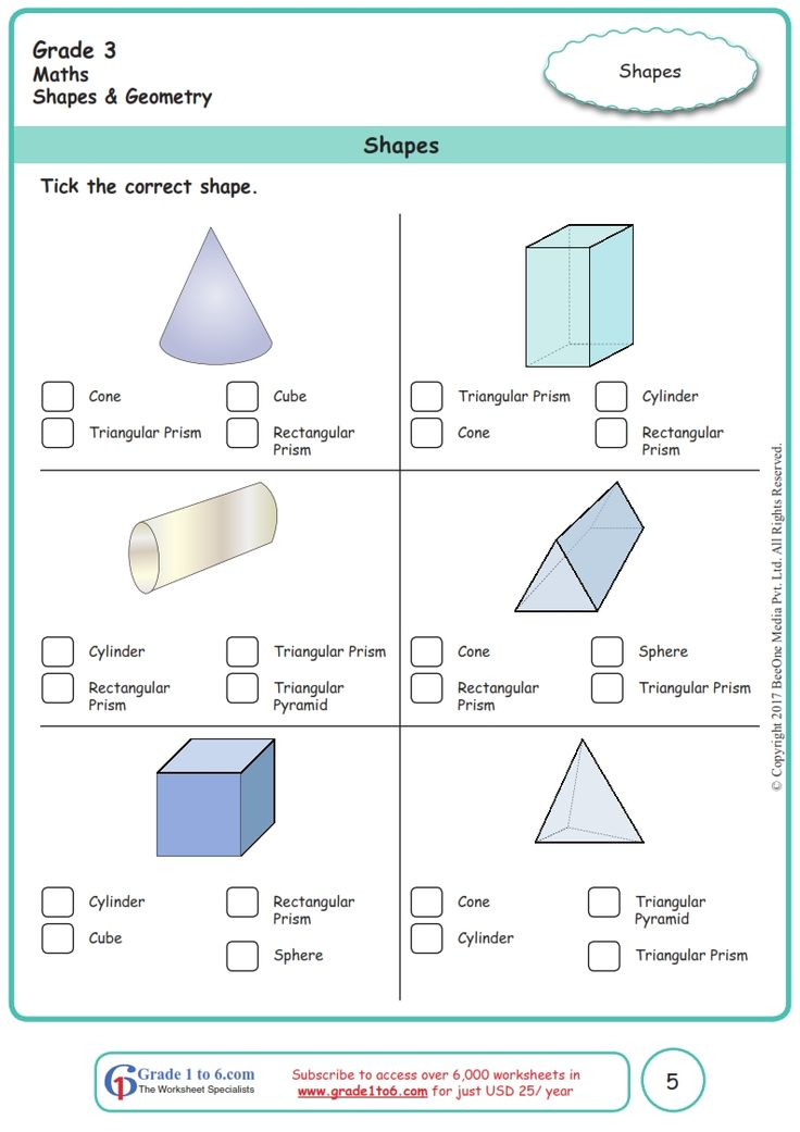 21 Grade 3 Math Worksheets Shapes