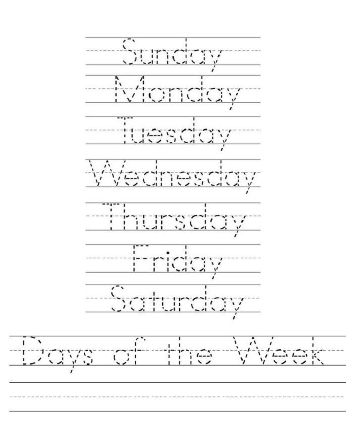 21 Kindergarten Worksheets Days Of The Week