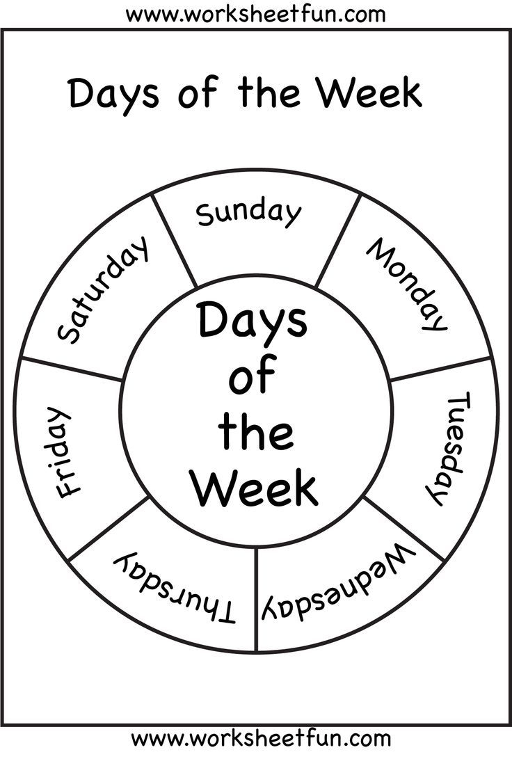 21 Kindergarten Worksheets Days Of The Week