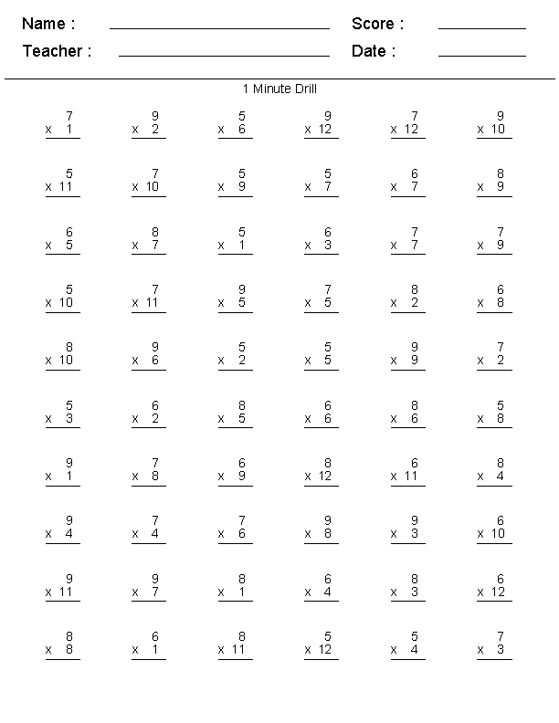21 Math Worksheets 3Rd Grade Multiplication