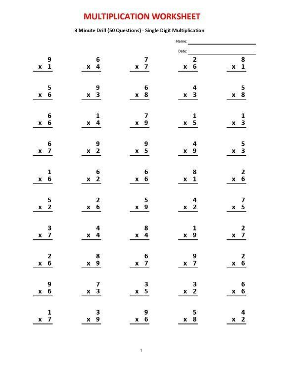 21 Math Worksheets 3Rd Grade Multiplication