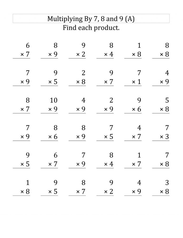 21 Math Worksheets 3Rd Grade Multiplication
