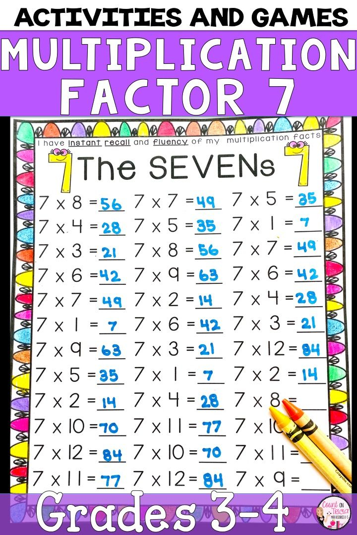 21 Multiplication By 7 Worksheets