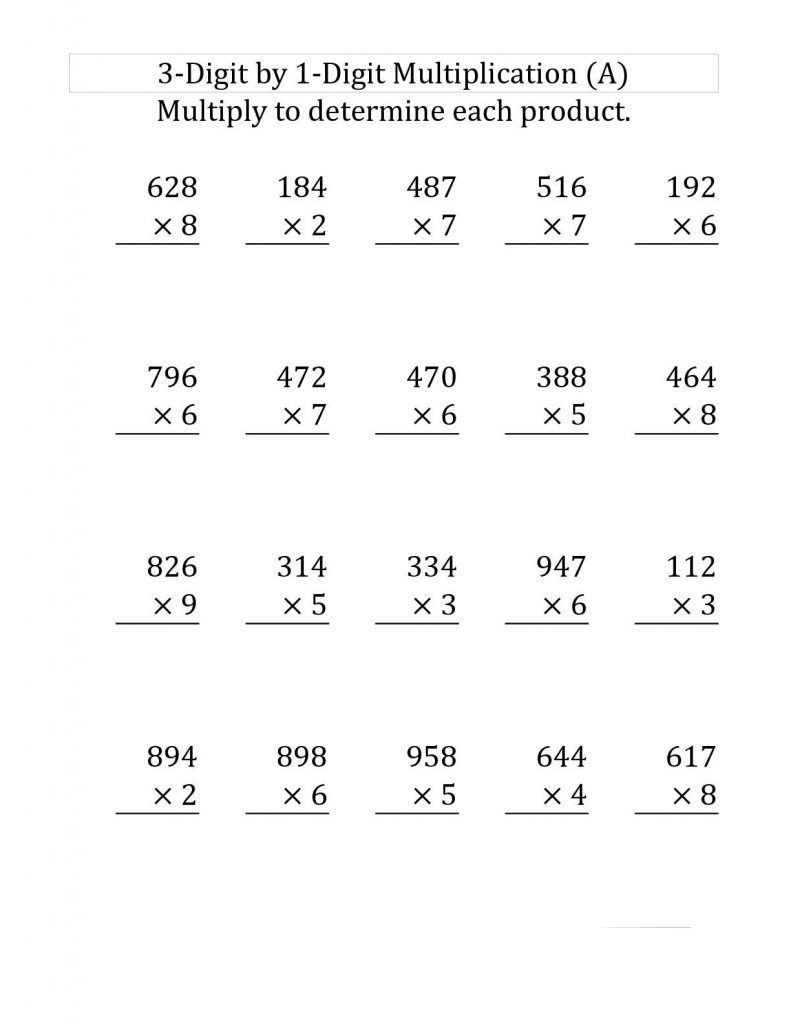 21 Multiplication Worksheets 4Th Grade Homework