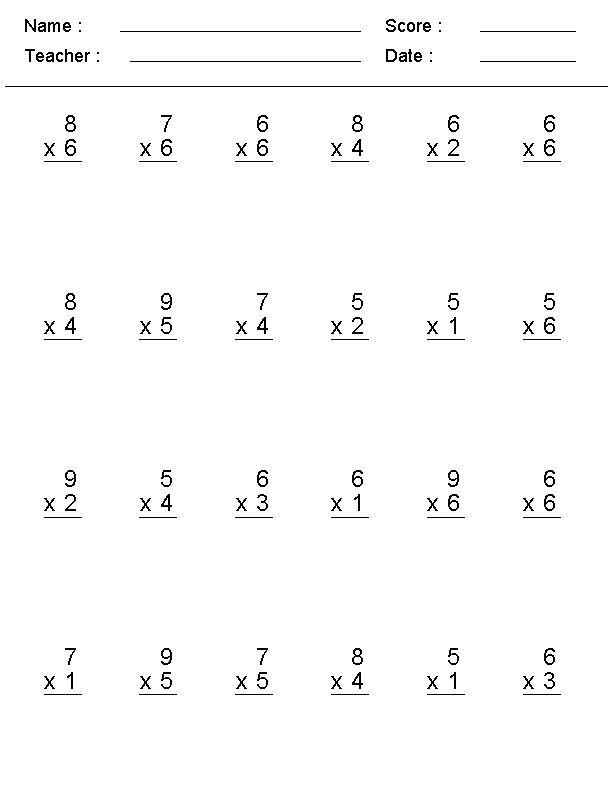 21 Multiplication Worksheets 4Th Grade Homework