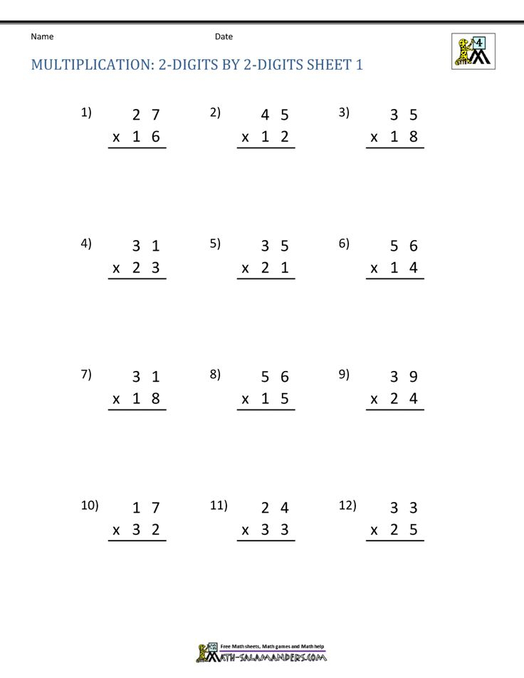 21 Multiplication Worksheets 4Th Grade Homework