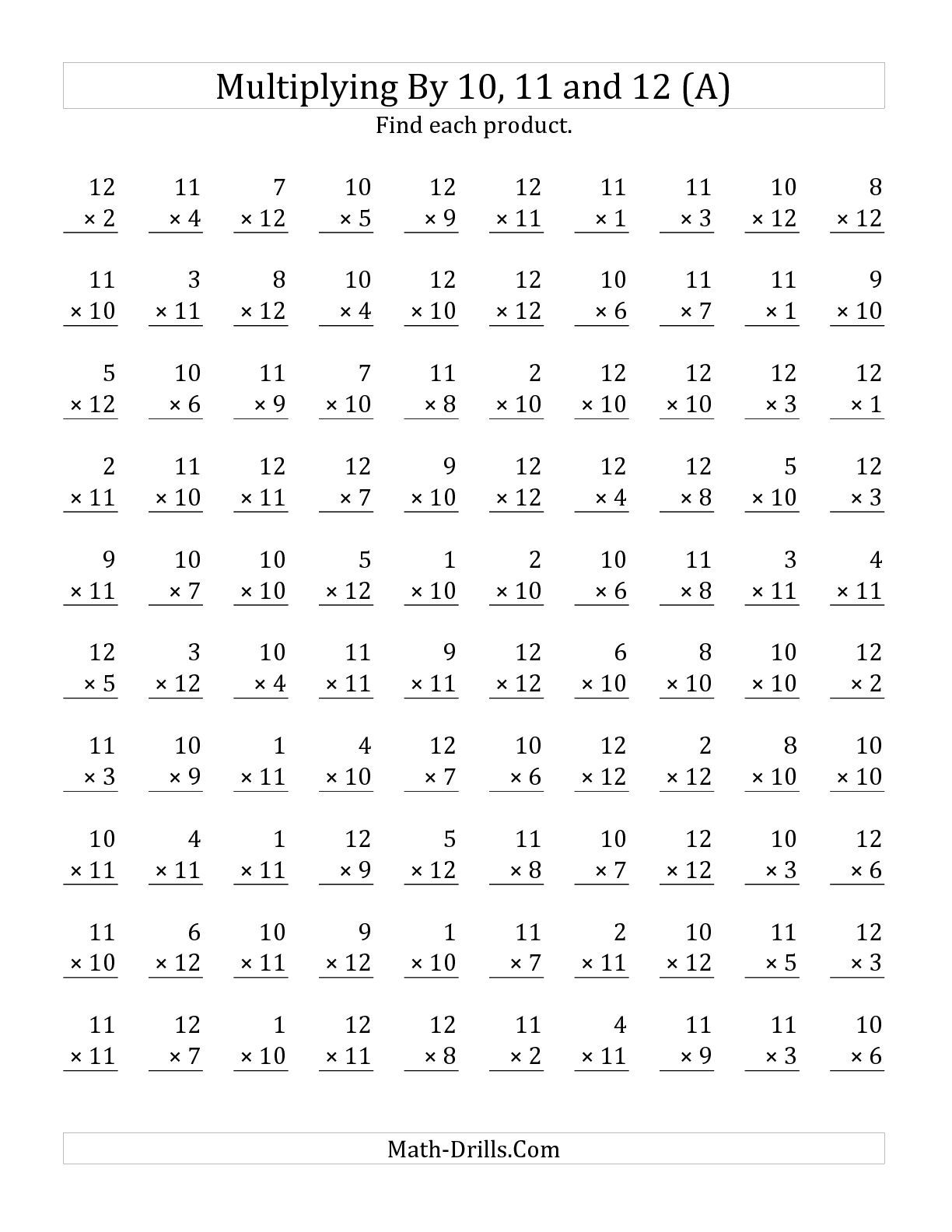 21 Multiplication Worksheets 4Th Grade Homework