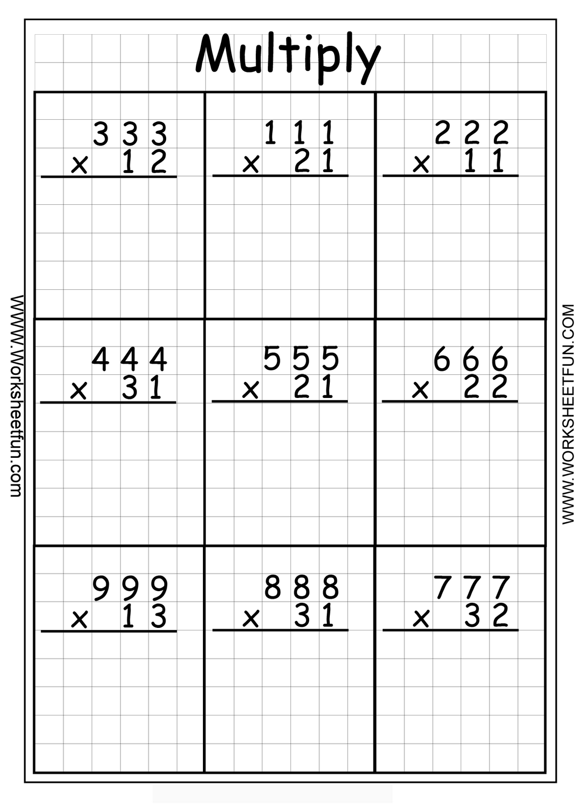 21 Multiplication Worksheets 4Th Grade Homework