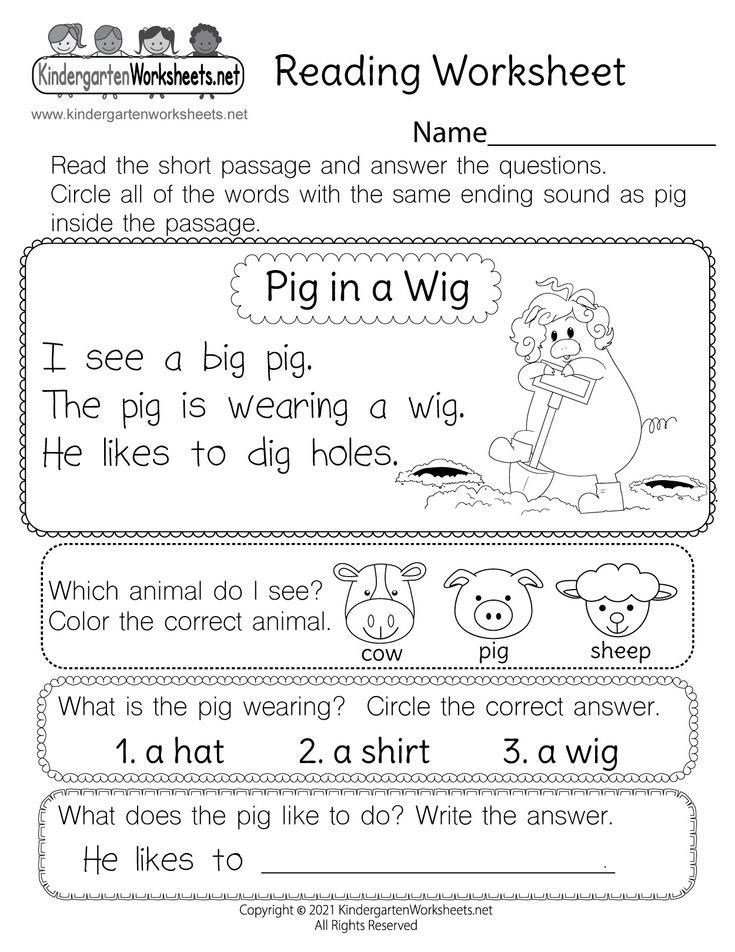 21 Reading And Writing Worksheets For Kindergarten