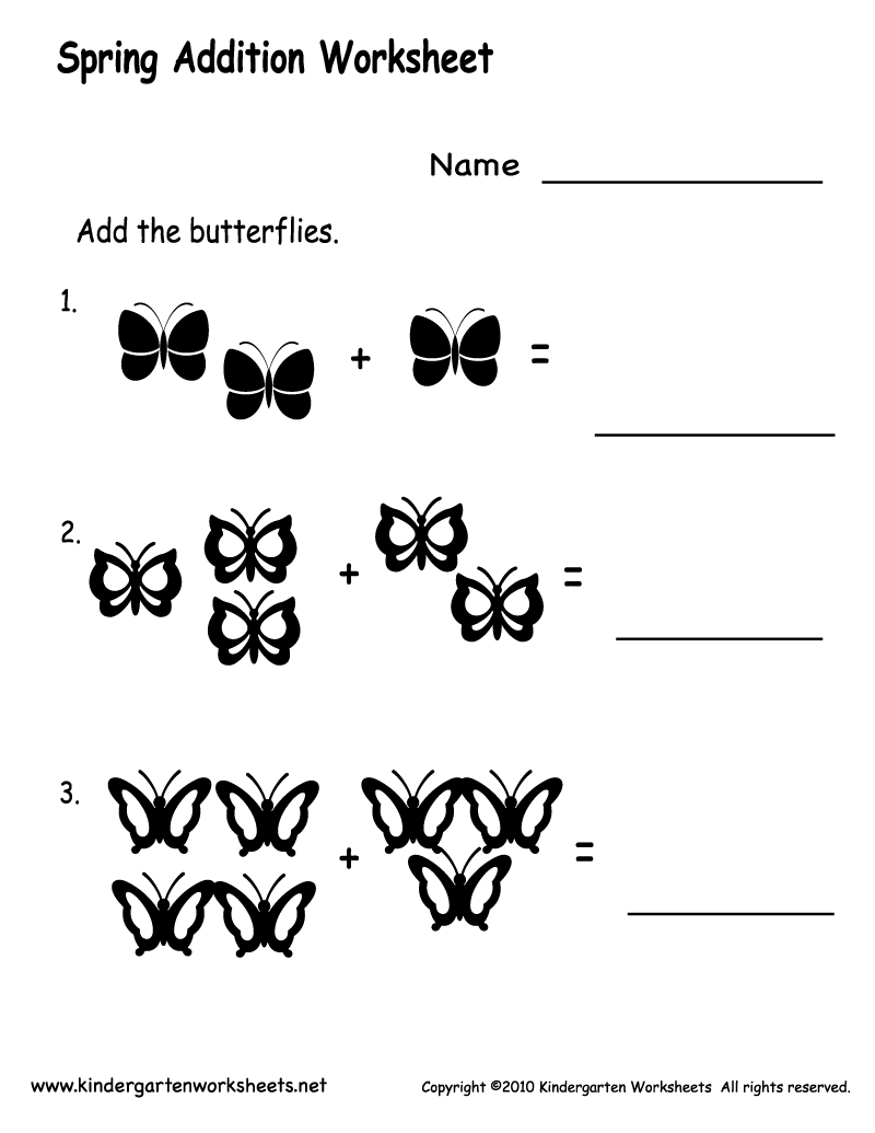21 Spring Addition Worksheets Kindergarten